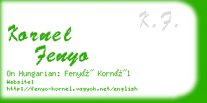 kornel fenyo business card